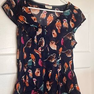 Whimsical Bird Print Women's Top